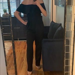 Eliza J black off the shoulder jumpsuit